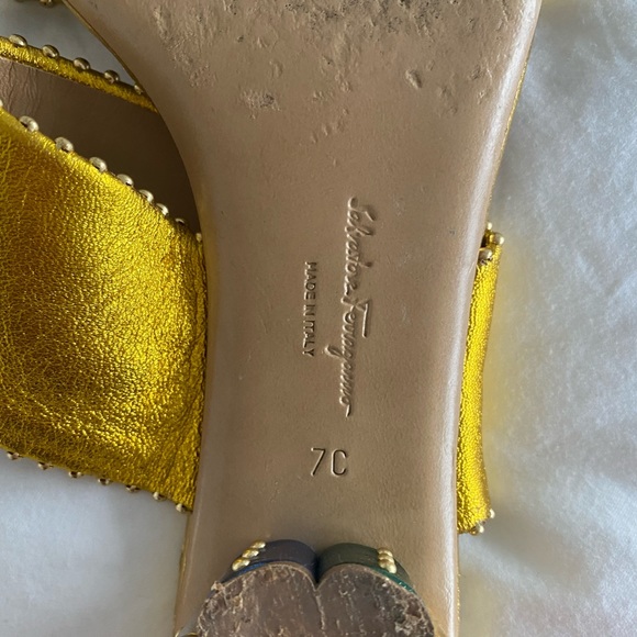 Salvatore Ferragamo Yellow Sandals Platform *RARE* - Picture 7 of 9